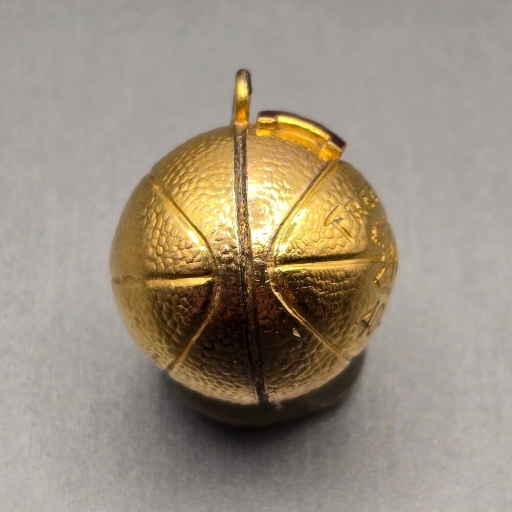 VTG 1940s 10k Gold Filled Nebraska Free Throw Basketball Pendant Sports Charm - Picture 6 of 13
